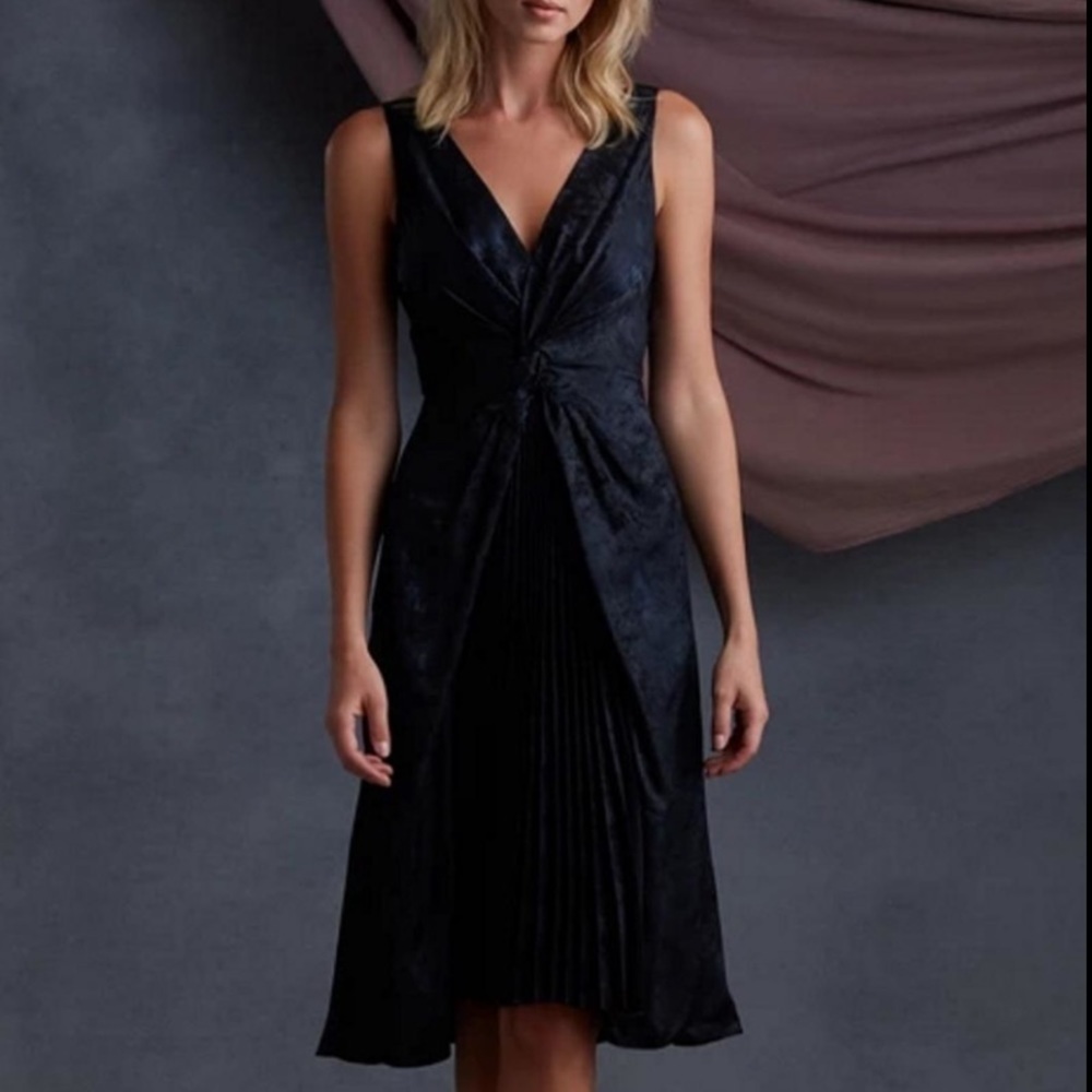 NWT Bailey 44 Sofia Pleated Sleeveless MIDI Dress